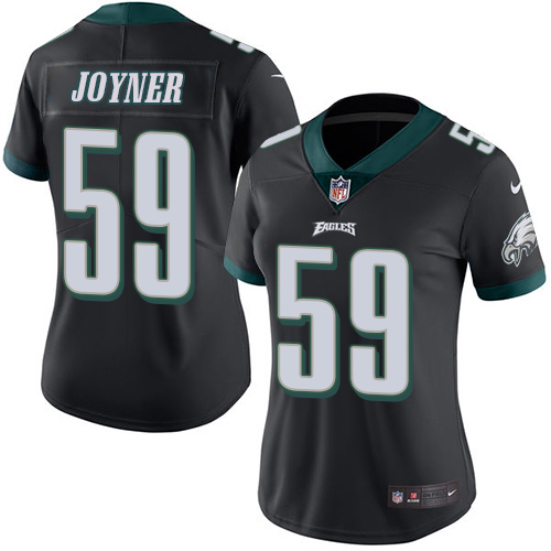 Women's Limited Seth Joyner Nike Jersey Black - #59 Rush NFL Philadelphia Eagles